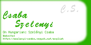 csaba szelenyi business card